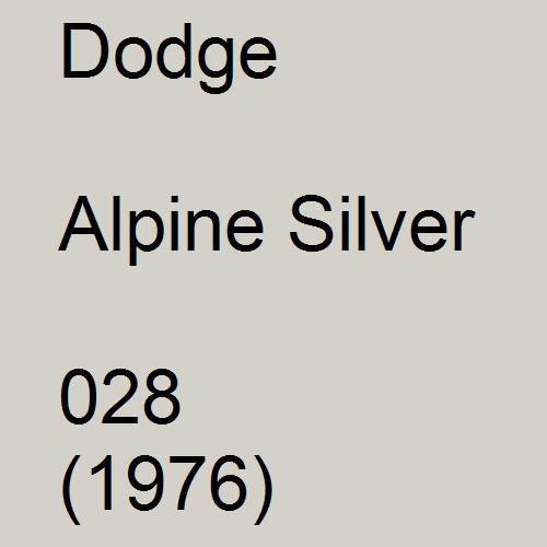 Dodge, Alpine Silver, 028 (1976).